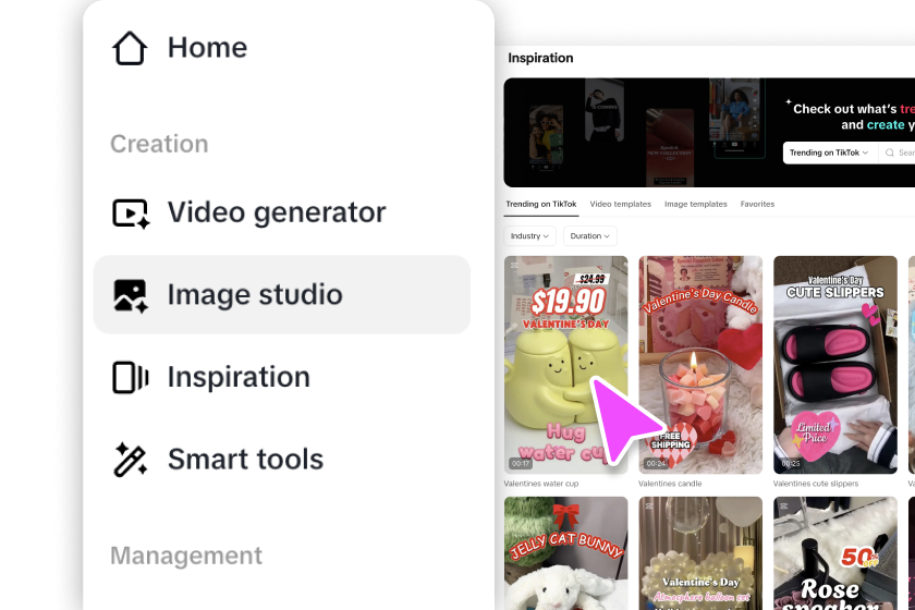 Access the video Editor or choose templates